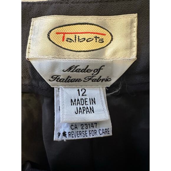 Talbots Dress Pants Women’s Size 12 Gray Wool High Rise Lined Wide Leg Career - Picture 6 of 8
